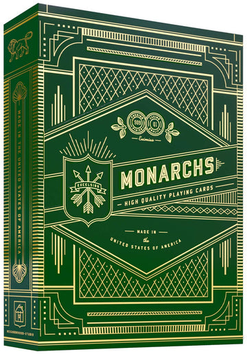theory11 Monarch Playing Cards Green - Emerald Collector Style Poker Deck for Magic, Cardistry, Game Night, Party Games, Solitaire, Blackjack, Gifts