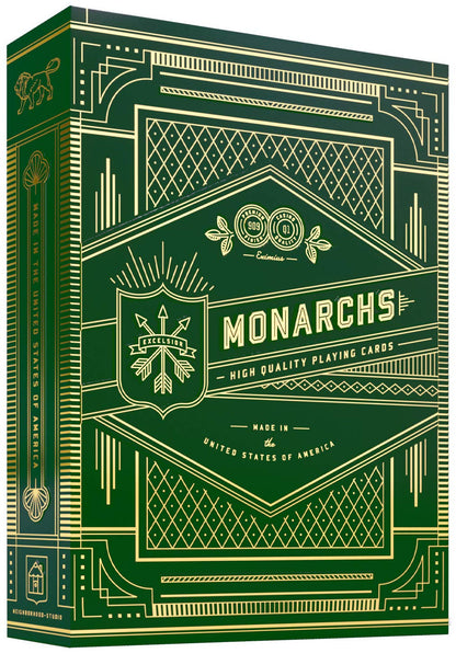 theory11 Monarch Playing Cards Green - Emerald Collector Style Poker Deck for Magic, Cardistry, Game Night, Party Games, Solitaire, Blackjack, Gifts