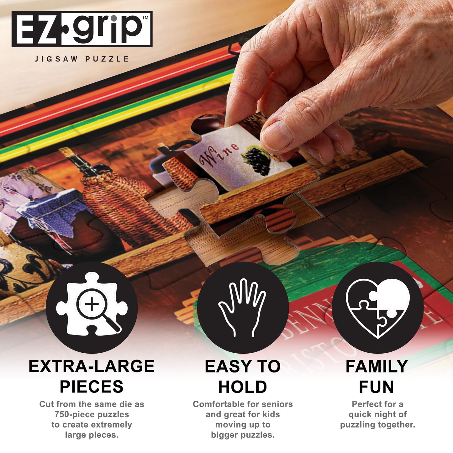 MasterPieces 300 Piece EZ Grip Jigsaw Puzzle - Benny's Ristorante - 18"x24"