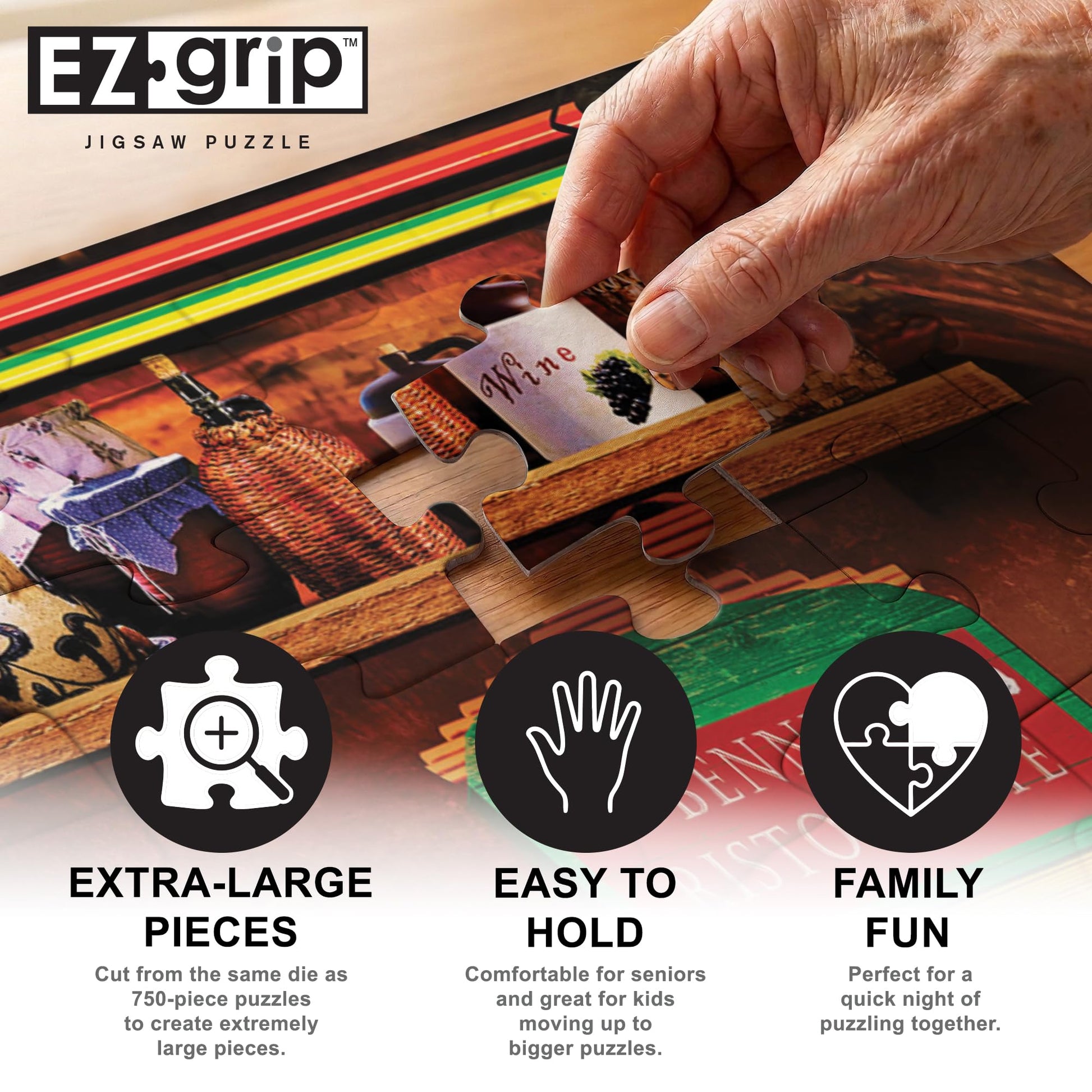 MasterPieces 300 Piece EZ Grip Jigsaw Puzzle - Benny's Ristorante - 18"x24"