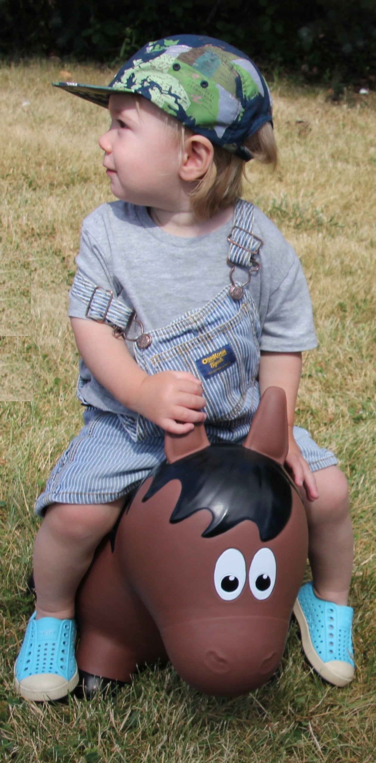 Farm Hoppers Award Winning Inflatable Toddler Safe Bouncing Brown Horse Plus Pump