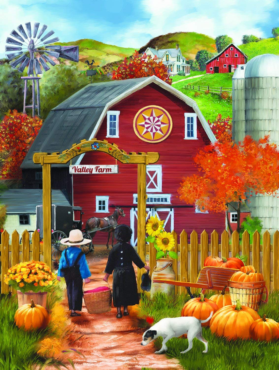 SUNSOUT INC - Valley Farm - 500 pc Jigsaw Puzzle by Artist: Tom Wood - Finished Size 18" x 24" Halloween - MPN# 28755