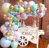 105pcs Pastel Balloons Arch Garland Kit 5" 10" 12" 18 inch Macaron Color Pastel Balloon Different Sizes and Gold Confetti Balloon Set for Easter