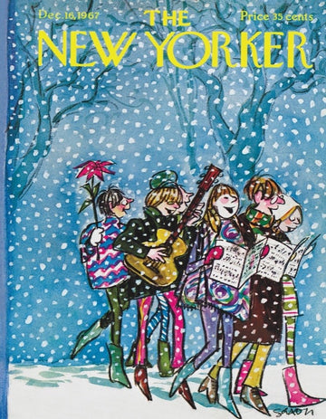 New York Puzzle Company - New Yorker Caroling Mini - 100 Piece Jigsaw Puzzle for Adults by Charles Saxon