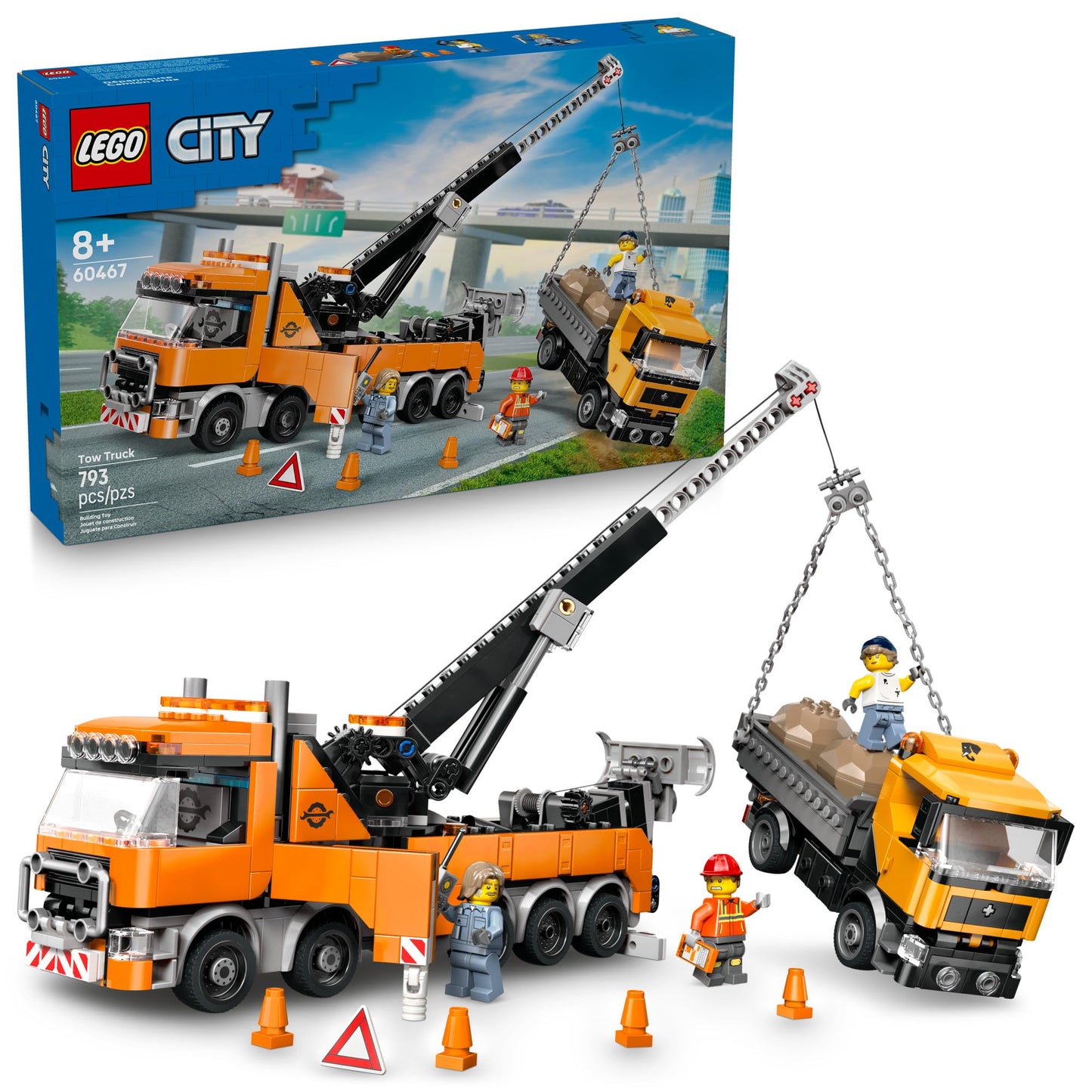LEGO City Heavy-Duty Recovery Tow Truck with Crane Building Toy - Dump & Tow Truck Toys for Boys & Girls, Ages 8+ - Pretend Play Set for Kids - Gift