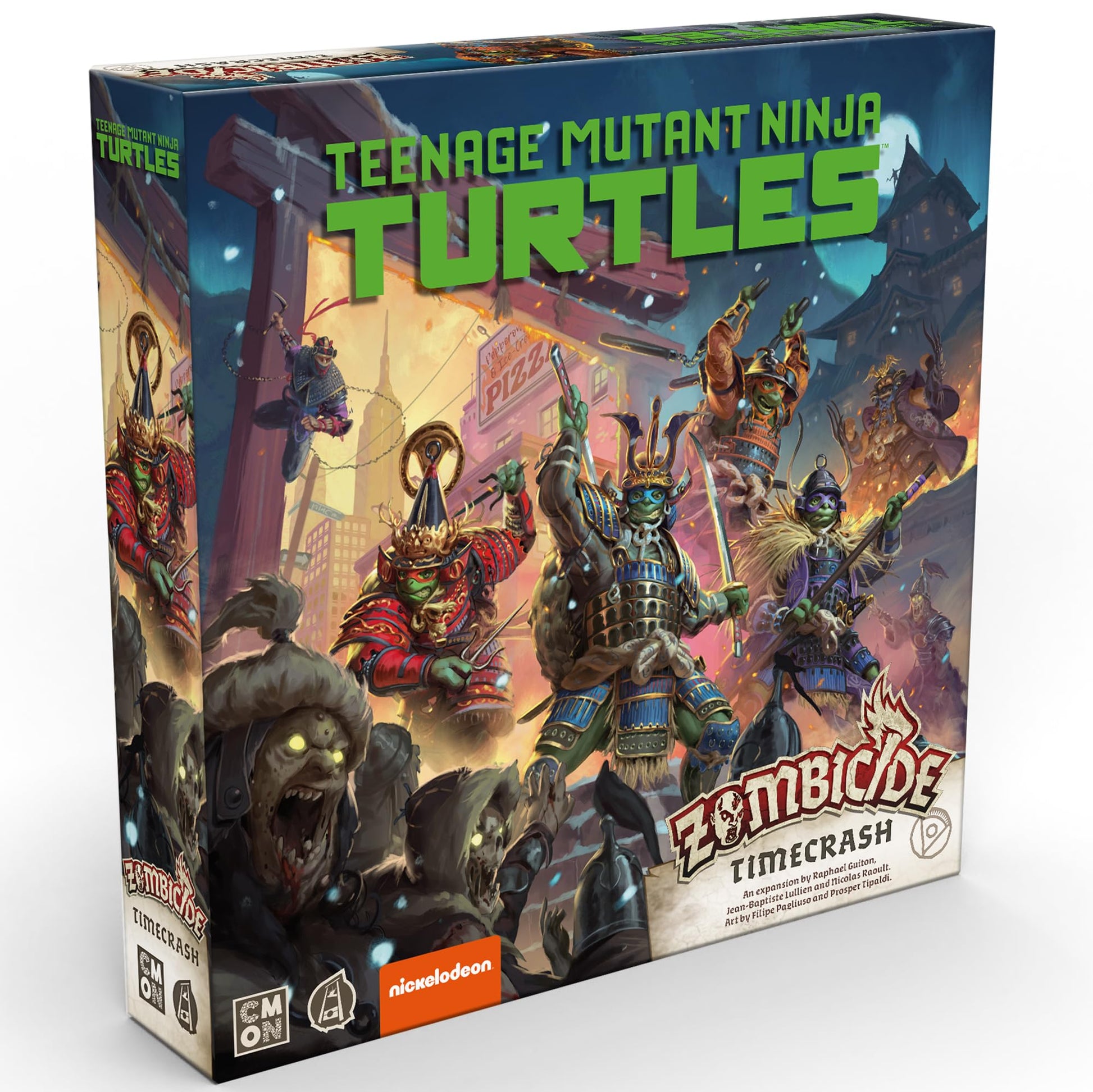 CMON Zombicide White Death: TMNT Time Crash Expansion - Turtle Team’s Quest Through Zombie New York, Cooperative Strategy Game with Tabletop
