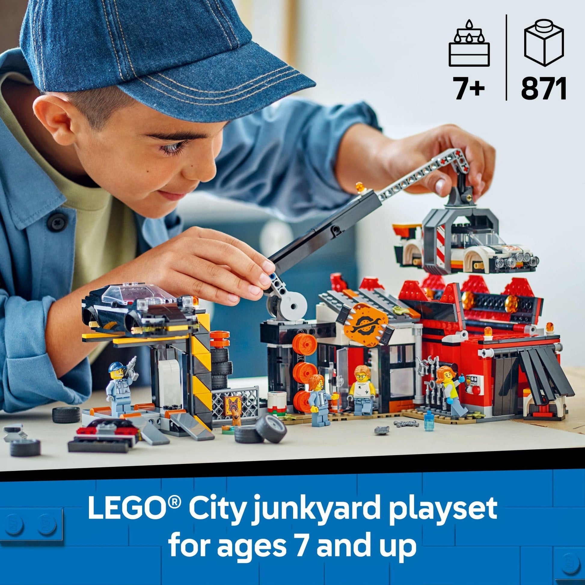 LEGO City Scrapyard with Cars - Building Toy Figures and Playset for Kids, Boys and Girls, Ages 7+ - Learning and Educational Toy for Pretend Play -