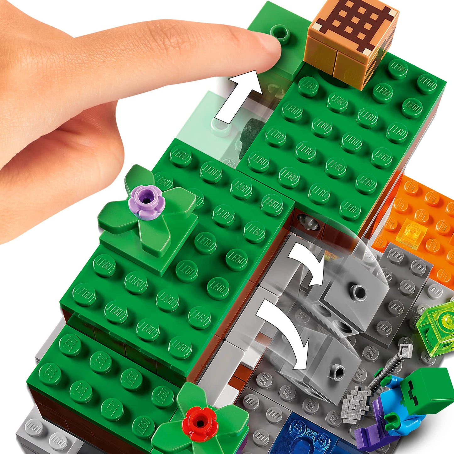Lego Minecraft The Abandoned Mine Building Toy, Zombie Cave with Slime, Steve & Spider Figures, Gift idea for Kids, Boys and Girls Age 7 Plus 21166