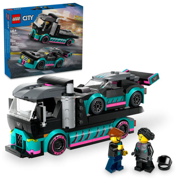 LEGO City Race Car and Car Carrier Truck Building Toys - Pretend Play Toys for Boys & Girls, Ages 6+ Years - Gift for Christmas - W/Racer & Driver