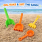 Liberty Imports Double Sand & Water Wheel Tower Beach Toy Set w/Built-in Funnel, Sieve, Bucket, Shovel, Rake, Animal Molds for Kids, Toddlers Play