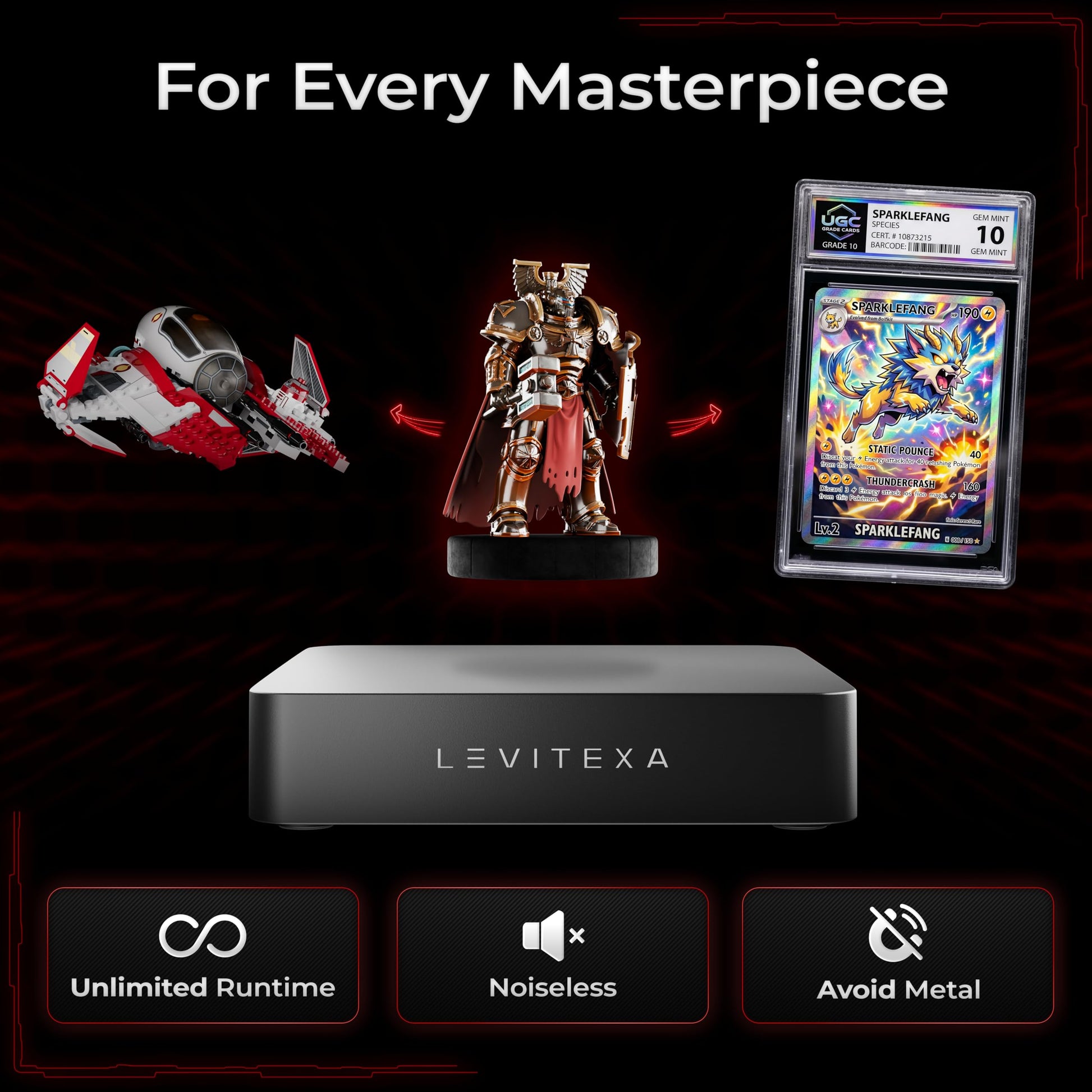 Levitexa Nimbus Levitating Display - Floating Display, Levitating Stand, Levitation Decor, Magnetic Stand, Magnetic Levitation for Figures and Toys