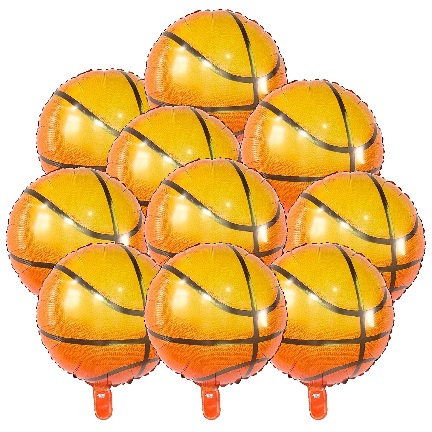 BIEUFBJI 18 Inch Basketball Balloons Aluminum Foil Balloon Sport Party Basketball Theme Birthday Party Supplies Decor 10 PCS