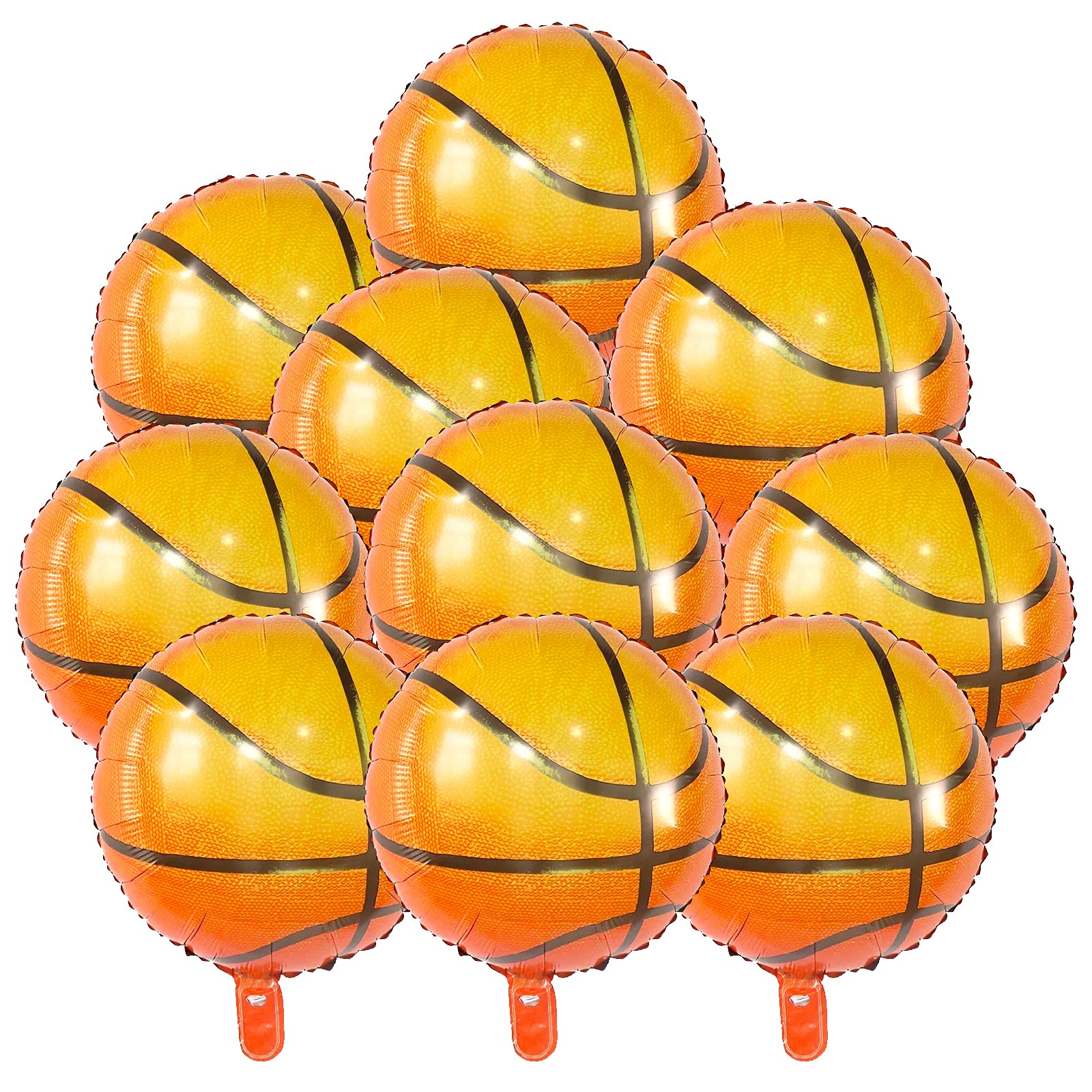 BIEUFBJI 18 Inch Basketball Balloons Aluminum Foil Balloon Sport Party Basketball Theme Birthday Party Supplies Decor 10 PCS