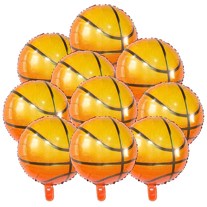 BIEUFBJI 18 Inch Basketball Balloons Aluminum Foil Balloon Sport Party Basketball Theme Birthday Party Supplies Decor 10 PCS