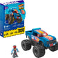 MEGA Hot Wheels Monster Trucks Toy Car Building Set, Smash & Crash Race Ace with 85 Pieces, 1 Micro Action Figure Driver, Blue, Kids Age 5+ Years