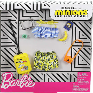 Barbie Storytelling Fashion Pack of Doll Clothes Inspired by Minions: Halter Top, Banana Shorts and 6 Accessories Dolls, Gift for 3 to 8 Year Olds