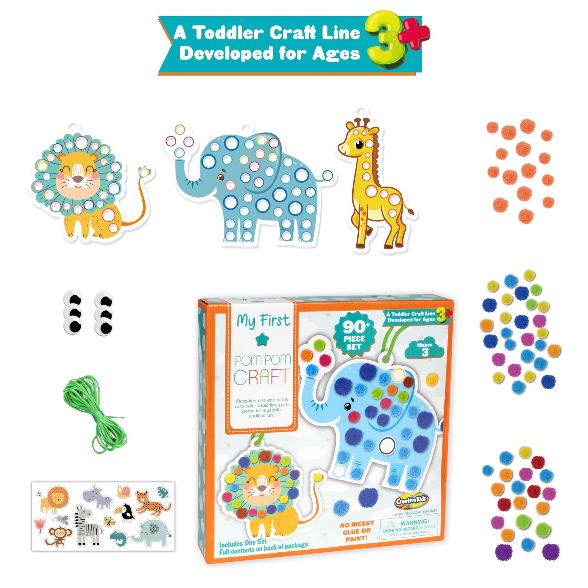My First Pom Pom Craft Kit for Kids Ages 3+