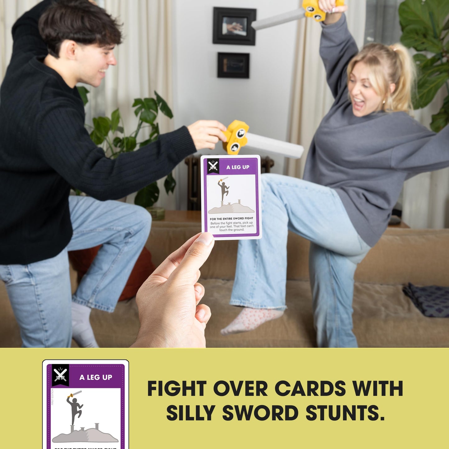 Exploding Kittens Let's Hit Each Other with Fake Swords 3-6 Players - Ages 7+ - 15 Minutes to Play - A Sword Fighting Card Game - Party Game, Family