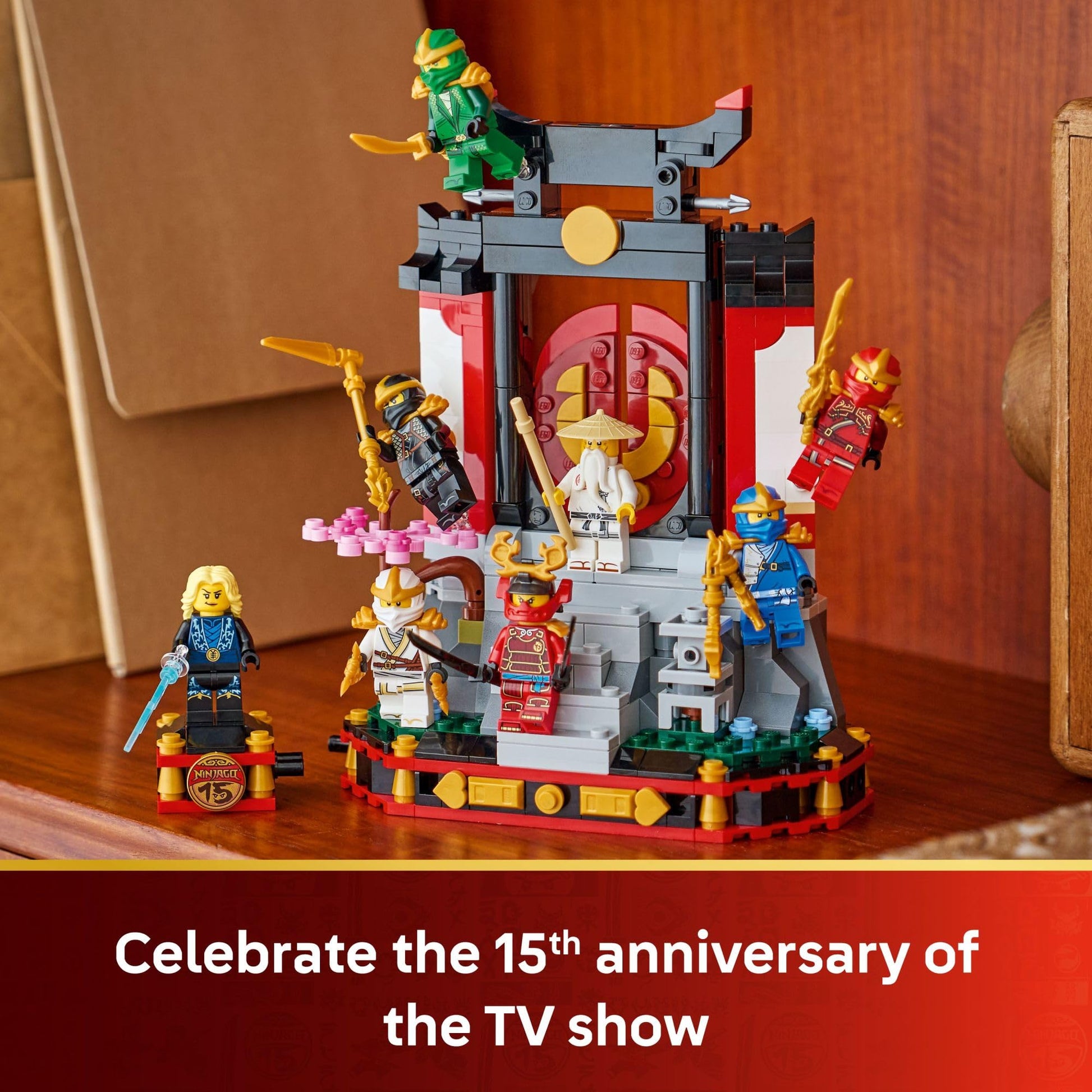 LEGO NINJAGO Ninja Character Display 15th Anniversary Building Toy for Kids, Ages 14+ - Ninja Playset W/Elemental Master of Lightning + 7 Minifigures