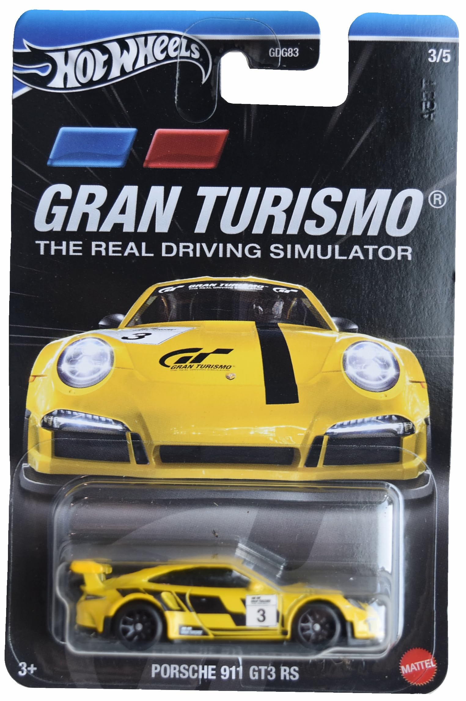 Hot Wheels Porsche 911 GT3 RS, The Real Driving Simulator [Yellow] 3/5