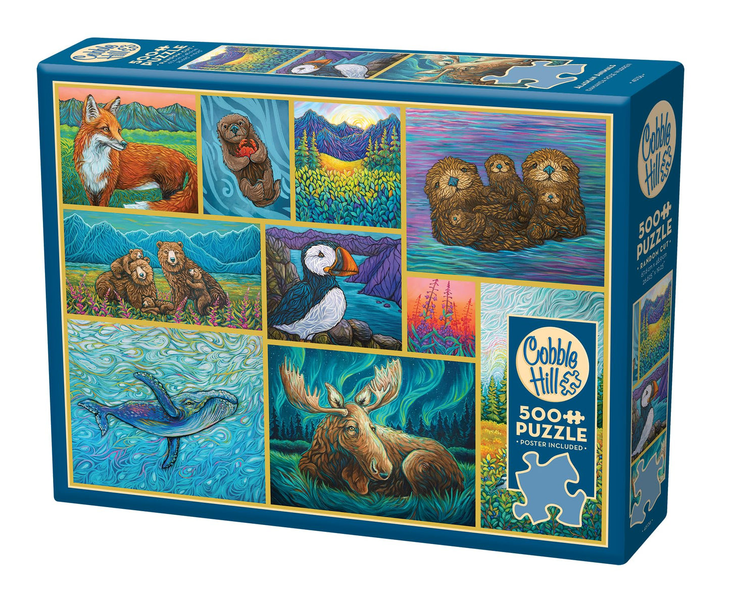 Cobble Hill 500 Piece Puzzle - Alaskan Animals - Sample Poster Included