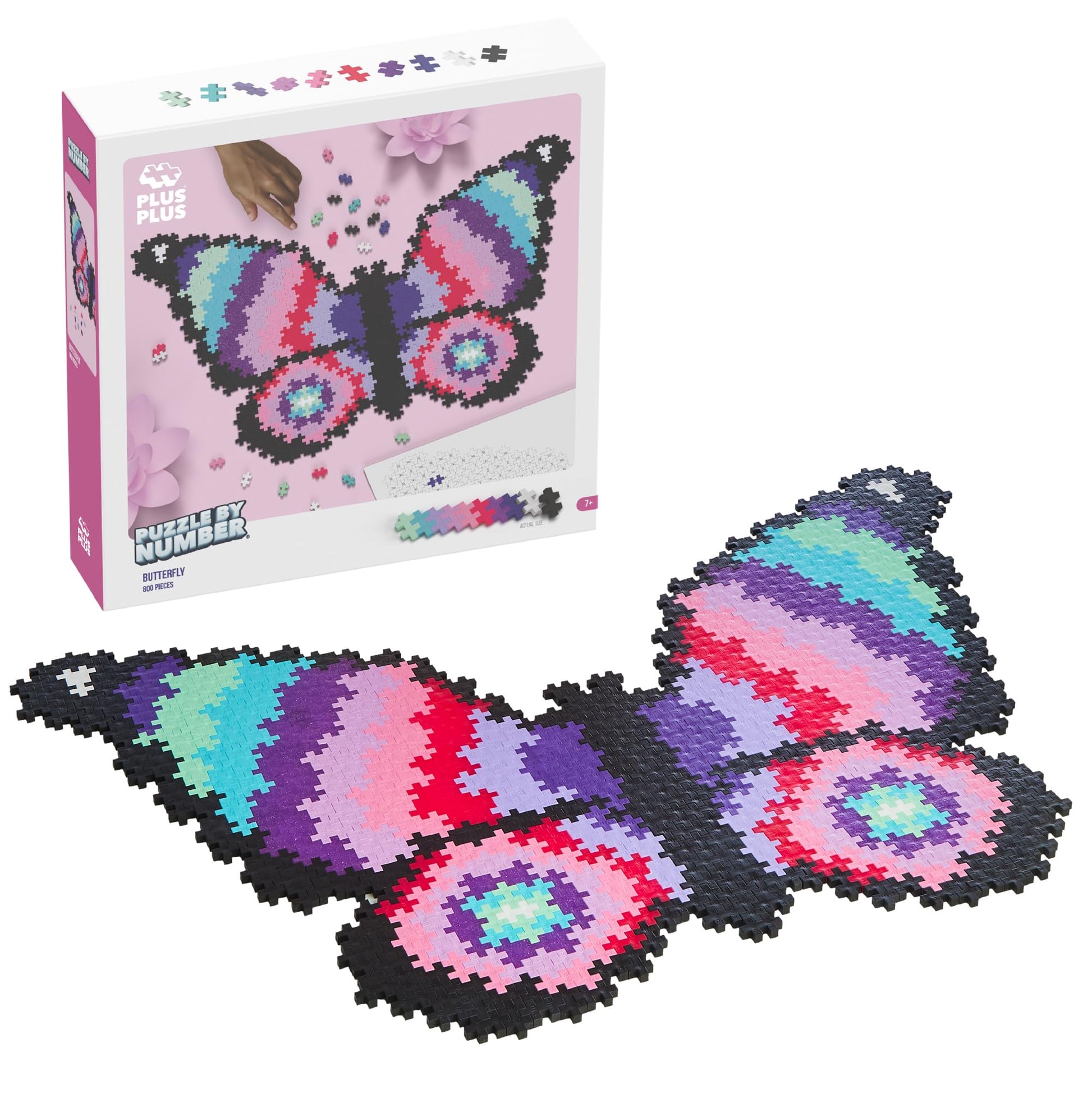 Plus Plus Puzzle By Number, Butterfly - 800 Piece Building Set