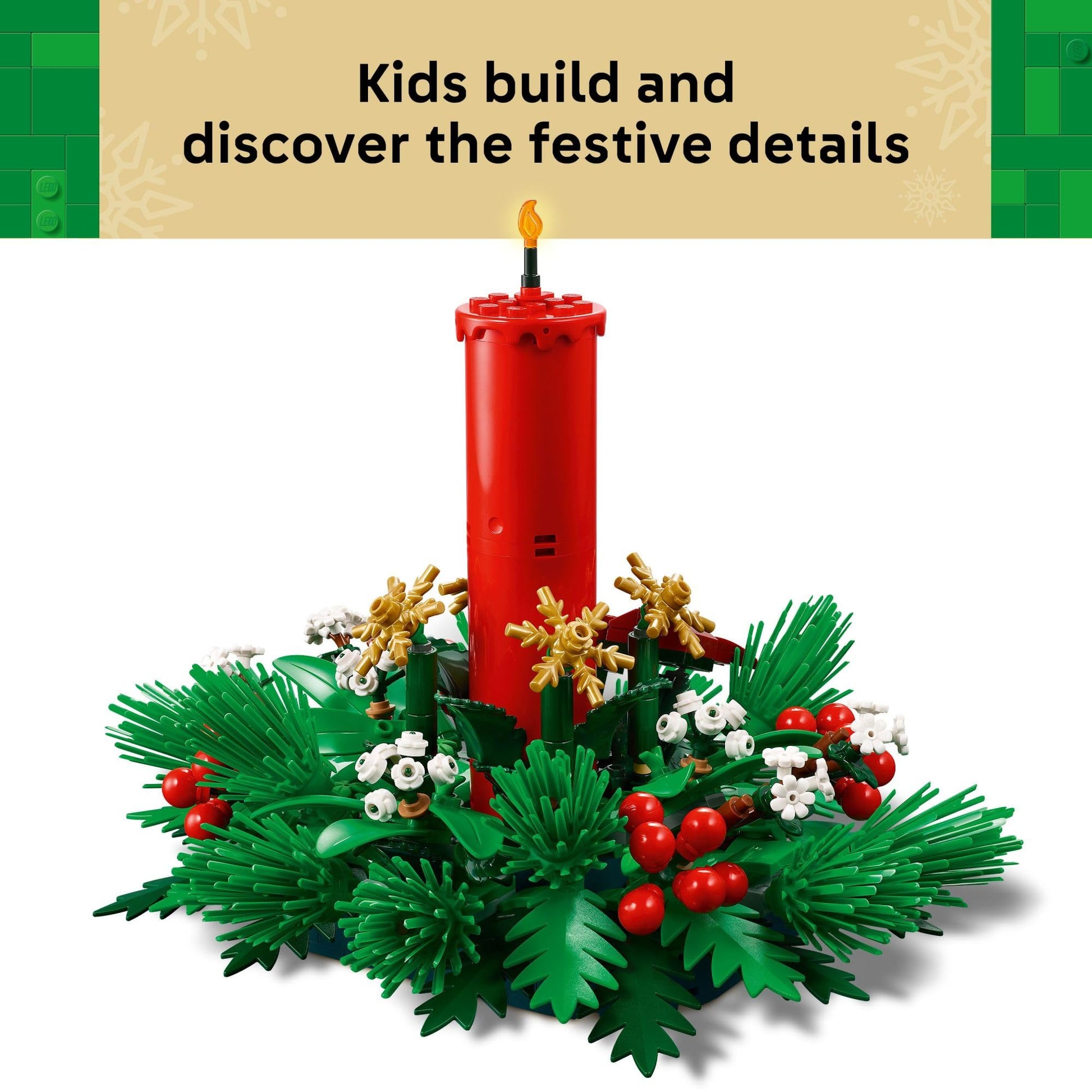 LEGO Christmas Table Decoration Building Toy for Kids - Brick-Built Holiday Centerpiece & Festive Room Decor - Christmas Craft for Girls & Boys, Ages