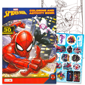 Marvel Spiderman Ultimate Coloring Book Set - 3 Spiderman Activity Books with Spider-Man Tattoos and Stickers