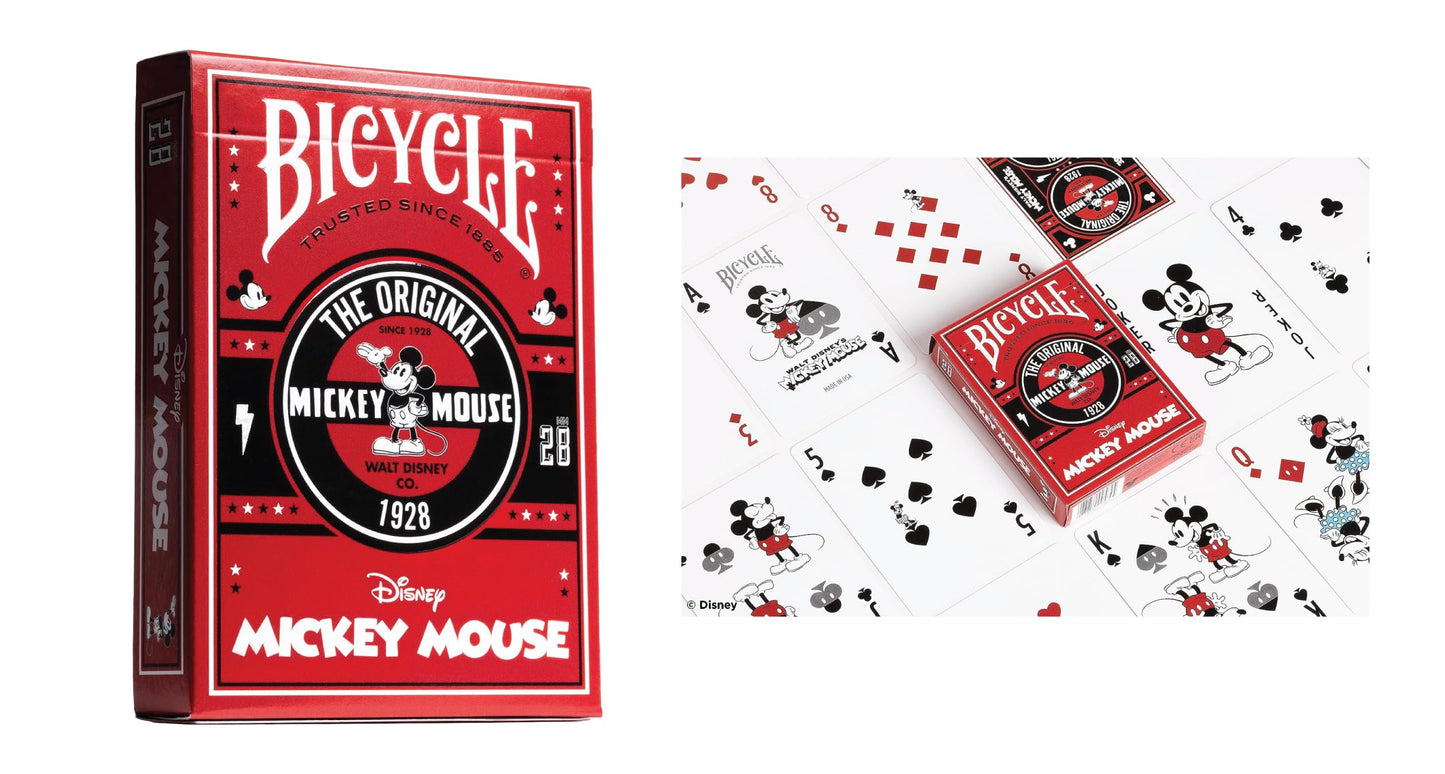 Disney Collector's Bundle: 6 Decks Bicycle Playing Cards - Black & Gold Mickey, Classic Mickey, Princess Pink/Navy, Villains Green/Purple.