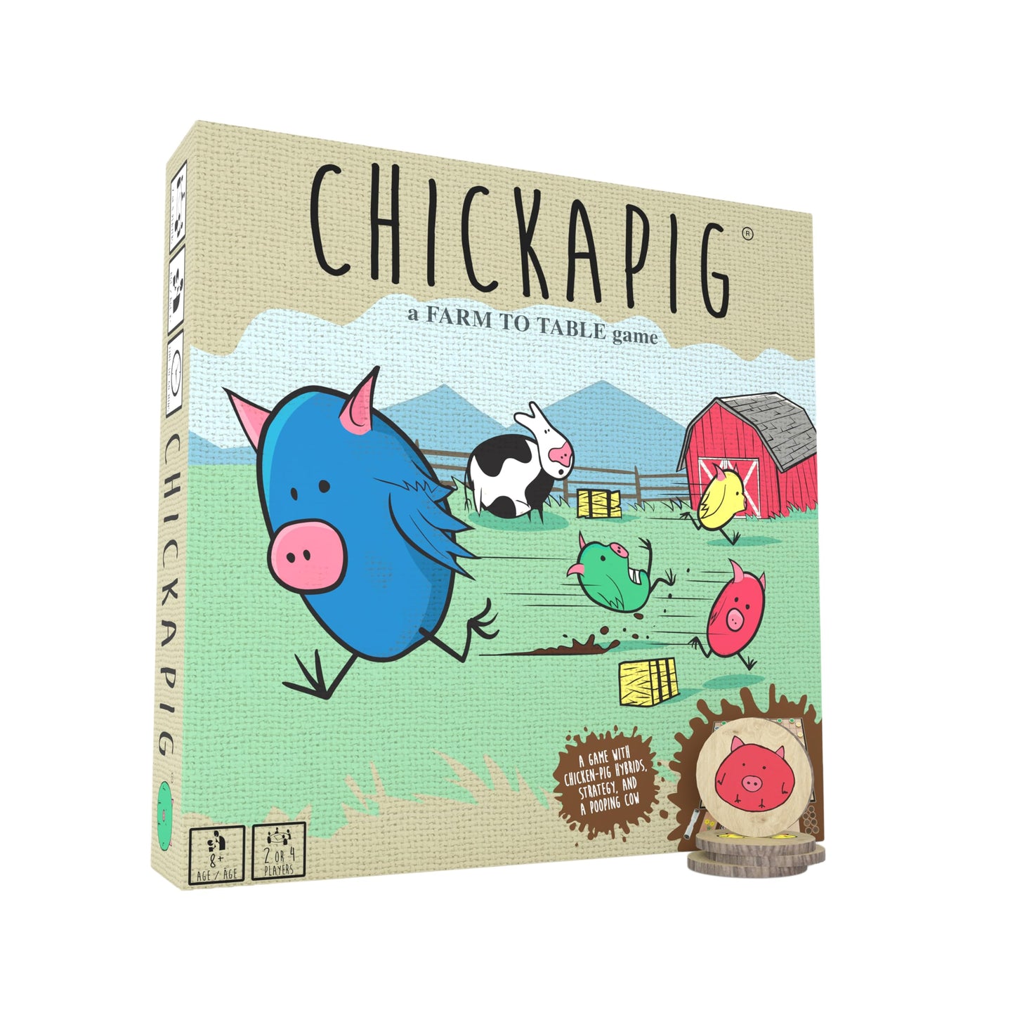Buffalo Games Chickapig Board Game - 2-4 Players, Ages 10+, Wooden Pieces - Travel Fun - Fun Family Games - Chicken-Pig Strategy Board Game