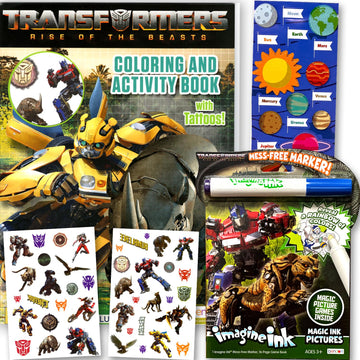 Bendon Transformers Coloring and Activity Set for Kids - Activity Book and Imagine Ink Featuring Optimus Prime, Bumblebee and Rescue Bots