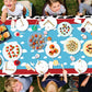 QUERICKY 4 Pack Story Tablecloths, 51x87'' Cow Pattern Table Cover, Story Theme Happy Birthday Decorations for Boy Girl Kids Birthday Party Supplies