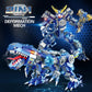 PLAYBRIX Dinosaur Building Blocks 2 in 1 Transforming Mech, Compatible with Lego Dinosaur Set, 433 PCS Dinosaur Mech STEM Toys for Kids Ages 6-12
