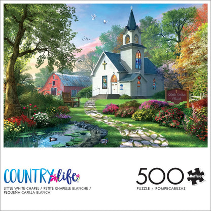 Buffalo Games - Little White Chapel - 500 Piece Jigsaw Puzzle for Adults