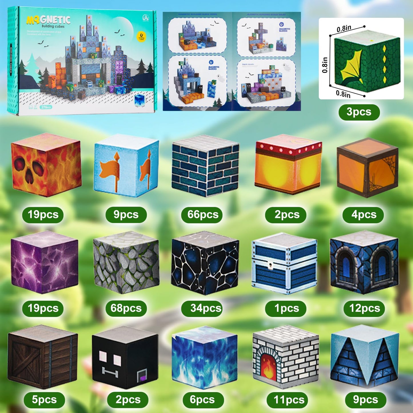 gearvibe Magnetic Building Blocks for Kids - 276PCS Magnet Blocks Set | TEM Sensory Stacking Magnets Toys for Boys & Girls Ages 3+ | Suitable Easter
