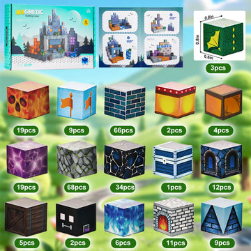 gearvibe Magnetic Building Blocks for Kids - 276PCS Magnet Blocks Set | TEM Sensory Stacking Magnets Toys for Boys & Girls Ages 3+ | Suitable Easter
