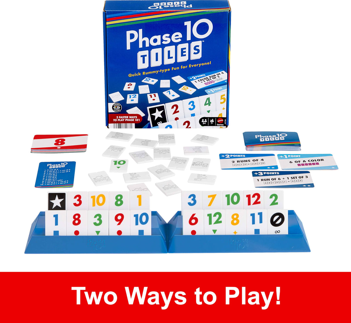 Mattel Games Phase 10 Tiles Game for Ages 7+, 2-4 Players