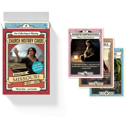 Church History Cards Latter-Day Saints Volume III: Missouri | Standalone Game | 90 Cards | Over 300 New Trivia Questions | Cards for Collecting