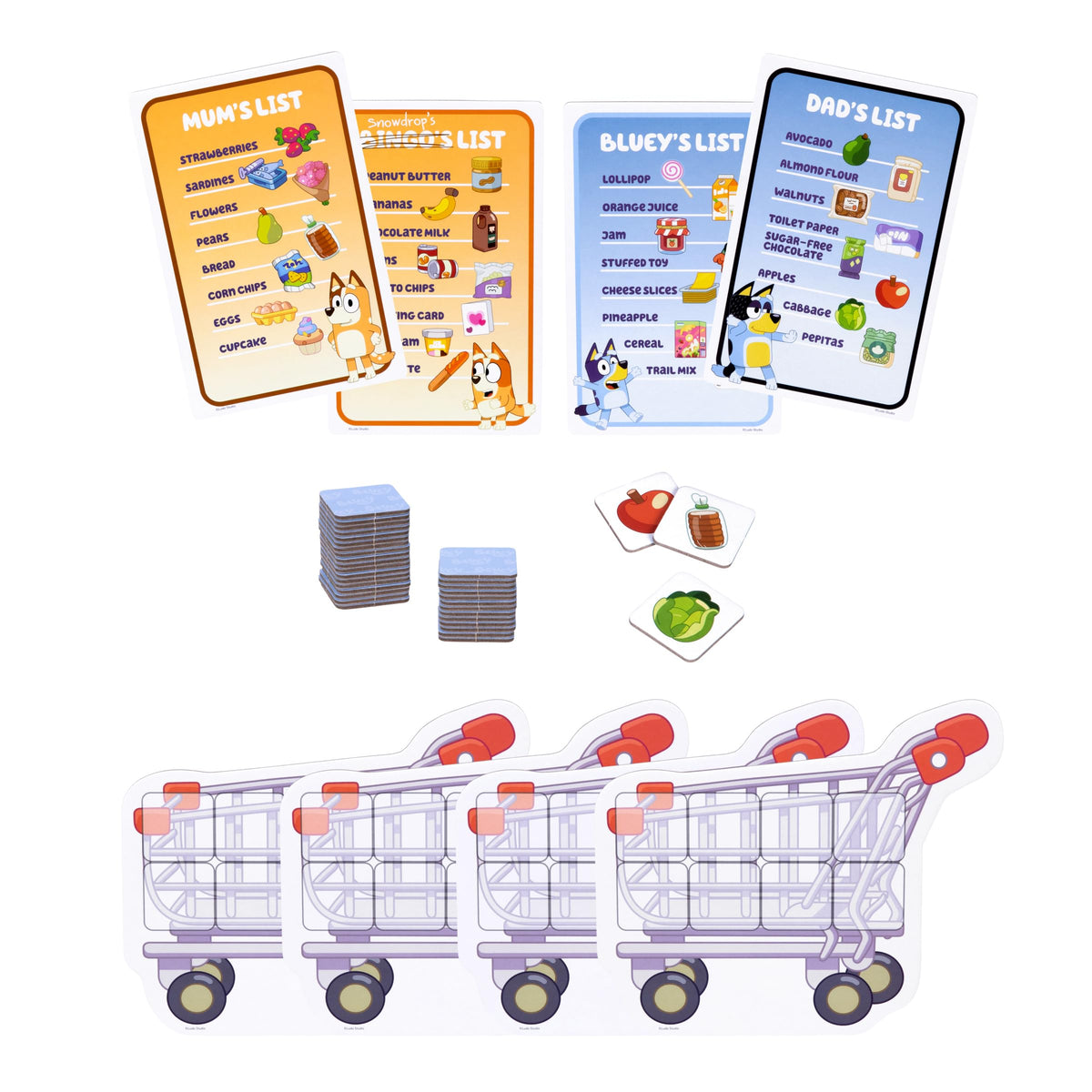Bluey Shopping List Game, Memory & Matching Supermarket Game