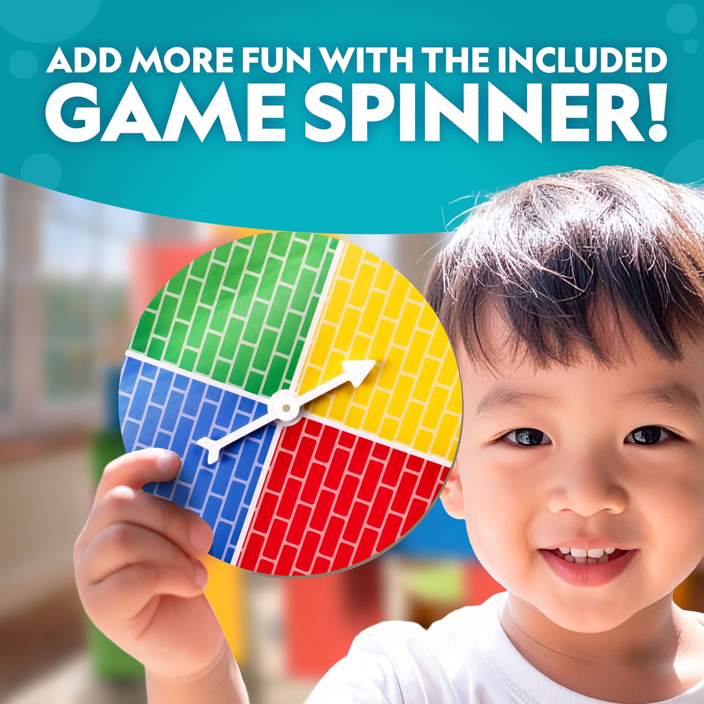 NATIONAL GEOGRAPHIC Kids Jumbo Cardboard Building Blocks - 40 Heavy-Duty Bricks in 3 Sizes, Build & Learn with Game Spinner & Activity Cards for Kids