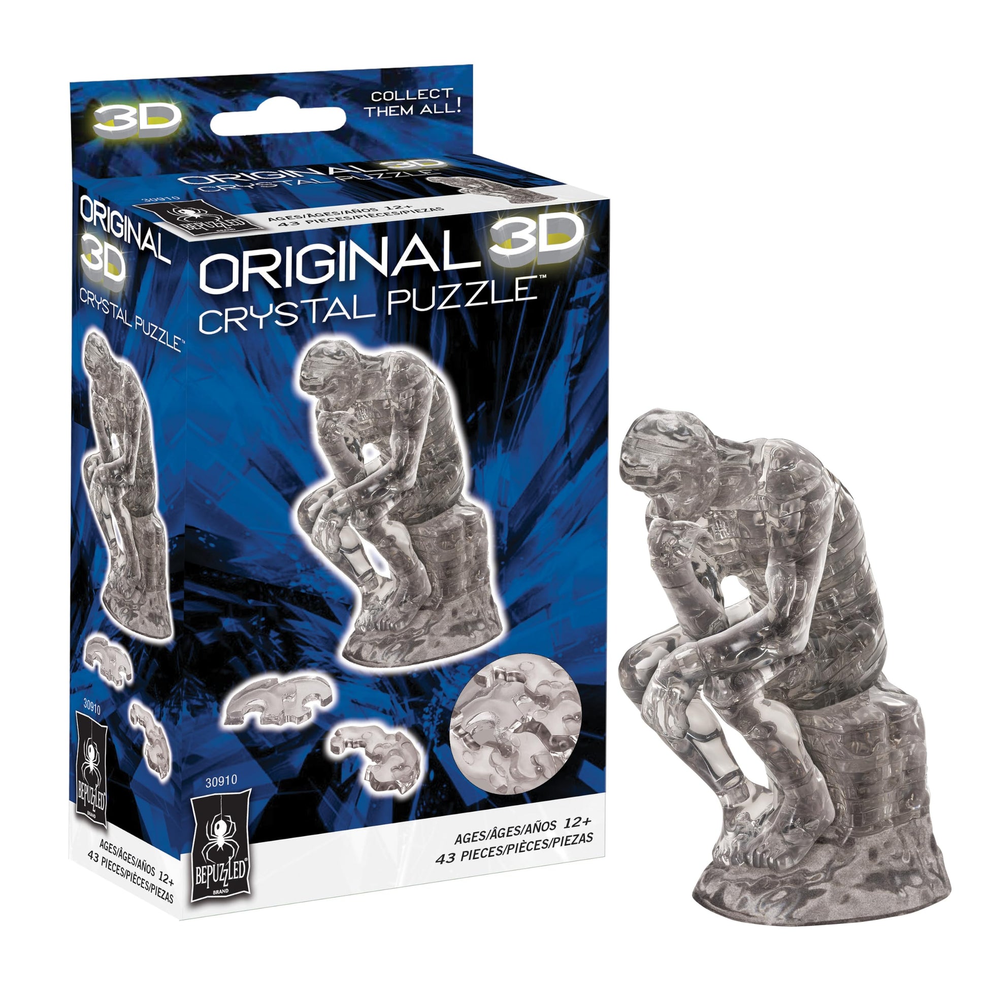 Thinker Crystal 3D Puzzle, 41-Piece Brain Teaser, Ages 12+