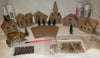 Little Village Houses Putz Style 6 Mini Vintage Houses - DIY Complete Kit Pink/Gray