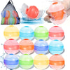 Self-Sealing Reusable Water Balloons for Kids - 12 Pack Soft Silicone Splash Balls, No Magnets, Quick-Fill Outdoor Water Battle Toys for Toddlers Boys
