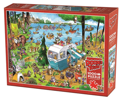 Cobble Hill 1000 Piece Puzzle - DoodleTown: Call of the Wild - Sample Poster Included