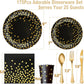 AIRE Black Gold Paper Plates Set, 175PCS Disposable Dinnerware Serves 25