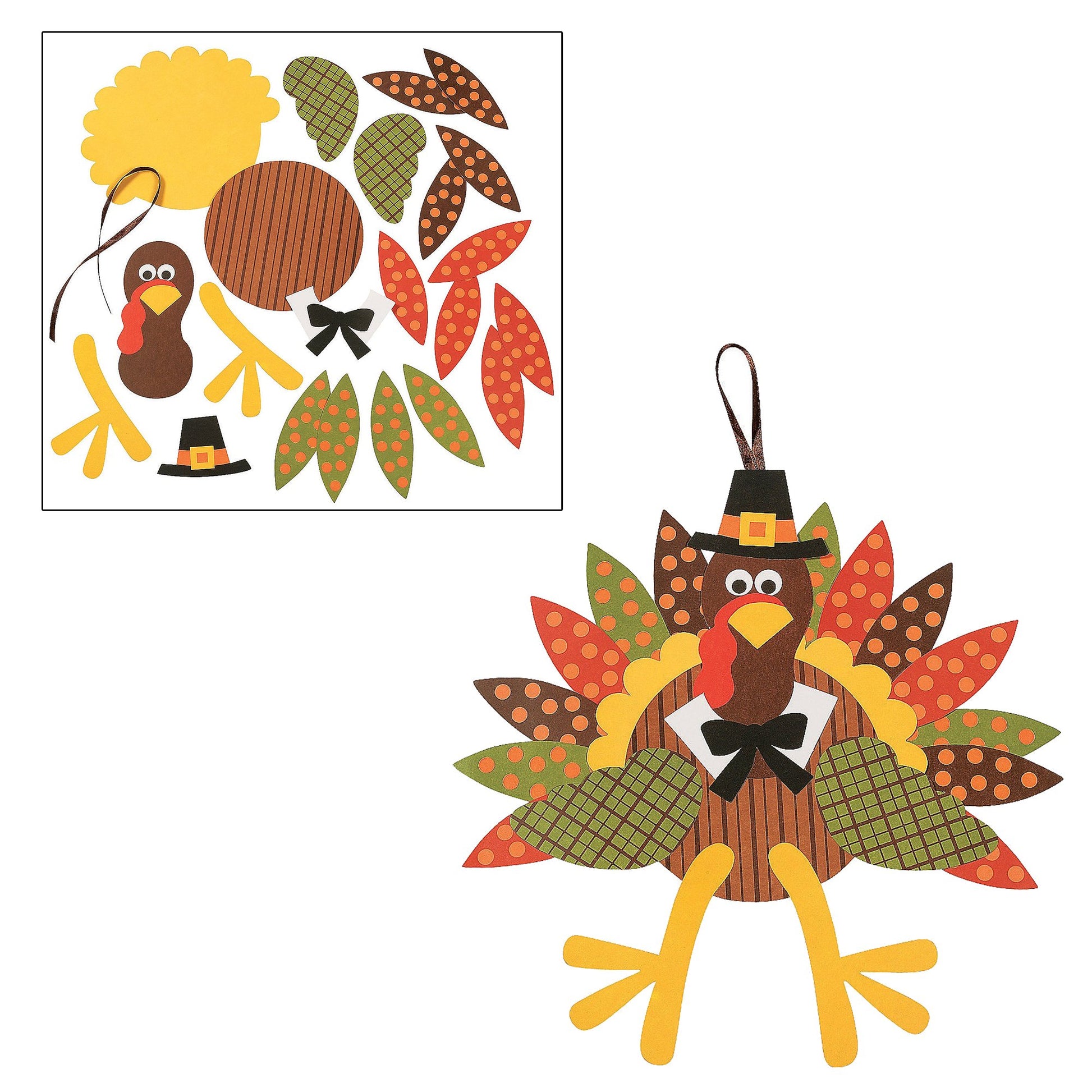 Thanksgiving & Autumn Themed Craft Kits | Peanuts Thanksgiving Picture Frame Magnet Craft Kit, Turkey Making Kit, Foam Cornucopia Door Sign Craft Kit