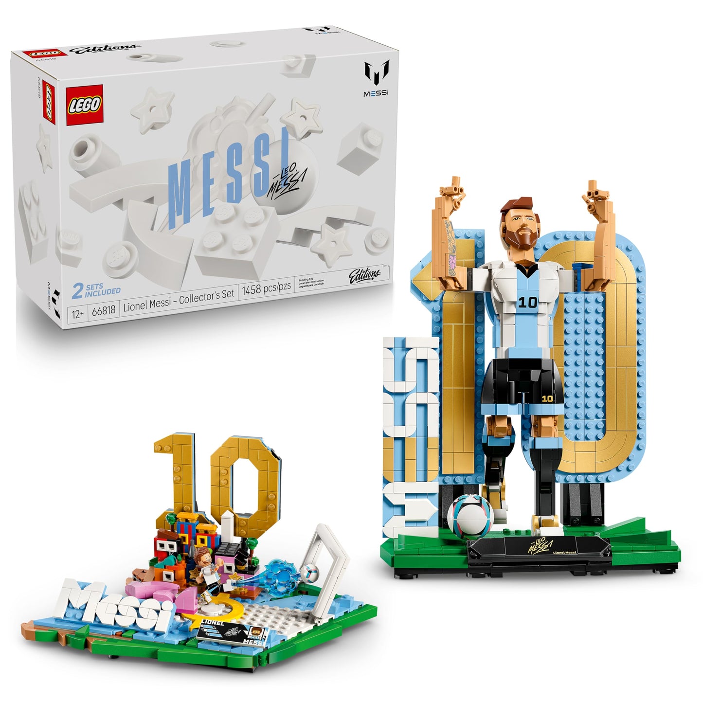 LEGO Editions Lionel Messi - Collector's Set Co-Pack - Building Toy for Kids - Soccer Collectible - Sports Décor for Boys & Girls, Ages 12+ - Gift