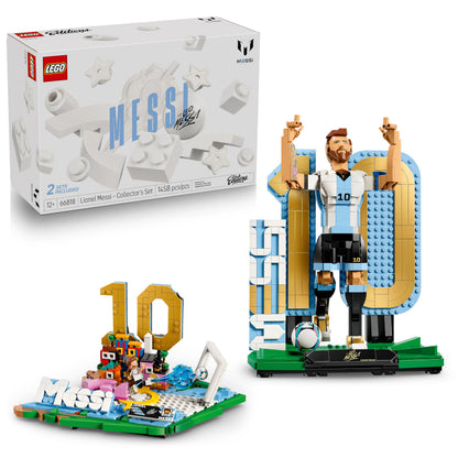 LEGO Editions Lionel Messi - Collector's Set Co-Pack - Building Toy for Kids - Soccer Collectible - Sports Décor for Boys & Girls, Ages 12+ - Gift