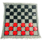 YH Poker 3 in 1 Giant Checkers Set and Tic Tac Toe Game with Reversible Rug - Indoor and Outdoor Board Game for Family, Great for Camping, Backyard