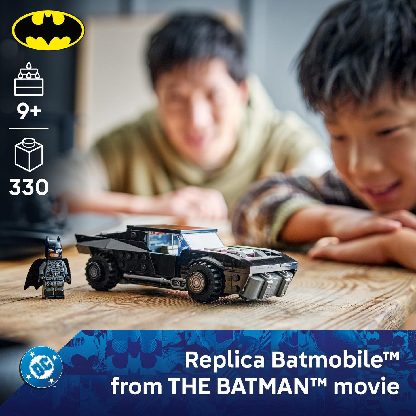 LEGO DC Batman: The Batman Batmobile Building Toy for Kids - Building Blocks W/Batman Minifigure & Golden Coin - Super Hero Room Decor for Boys